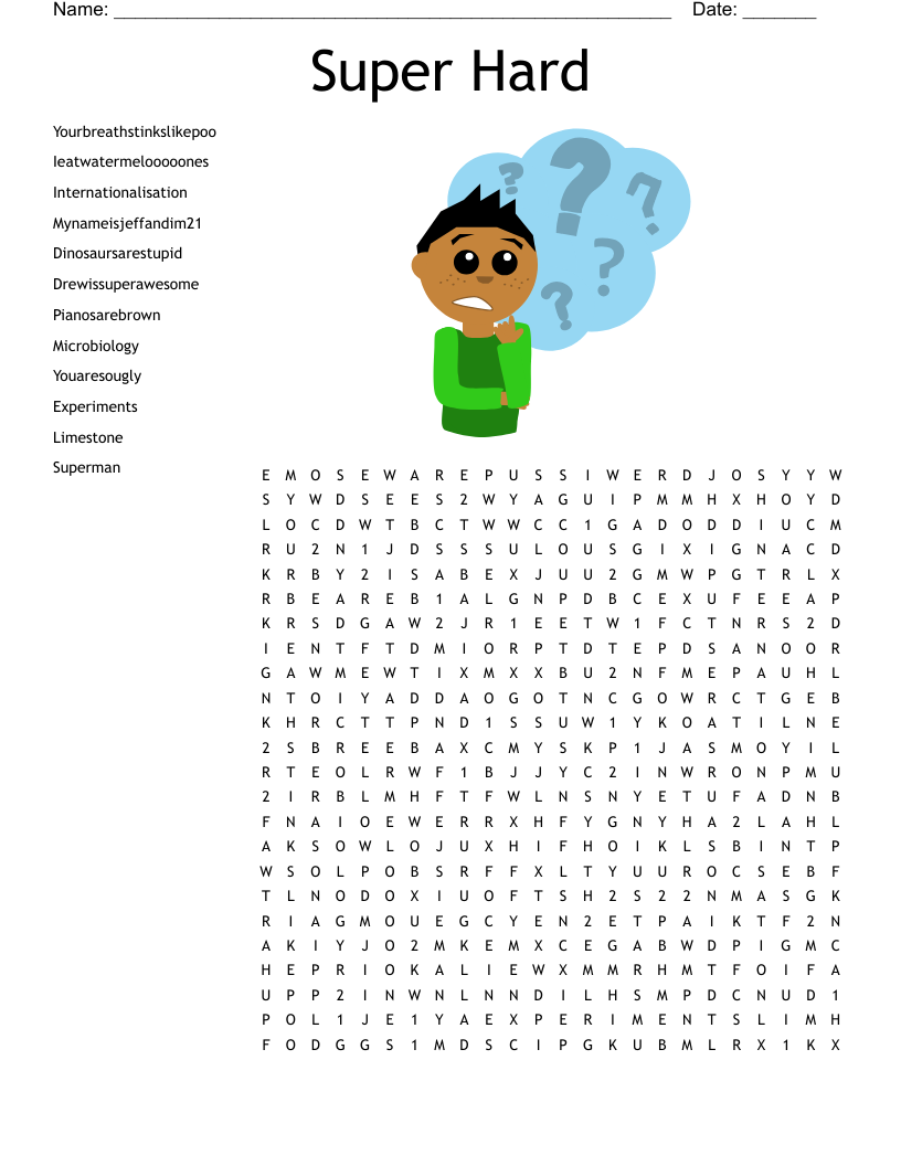 hard printable word searches
