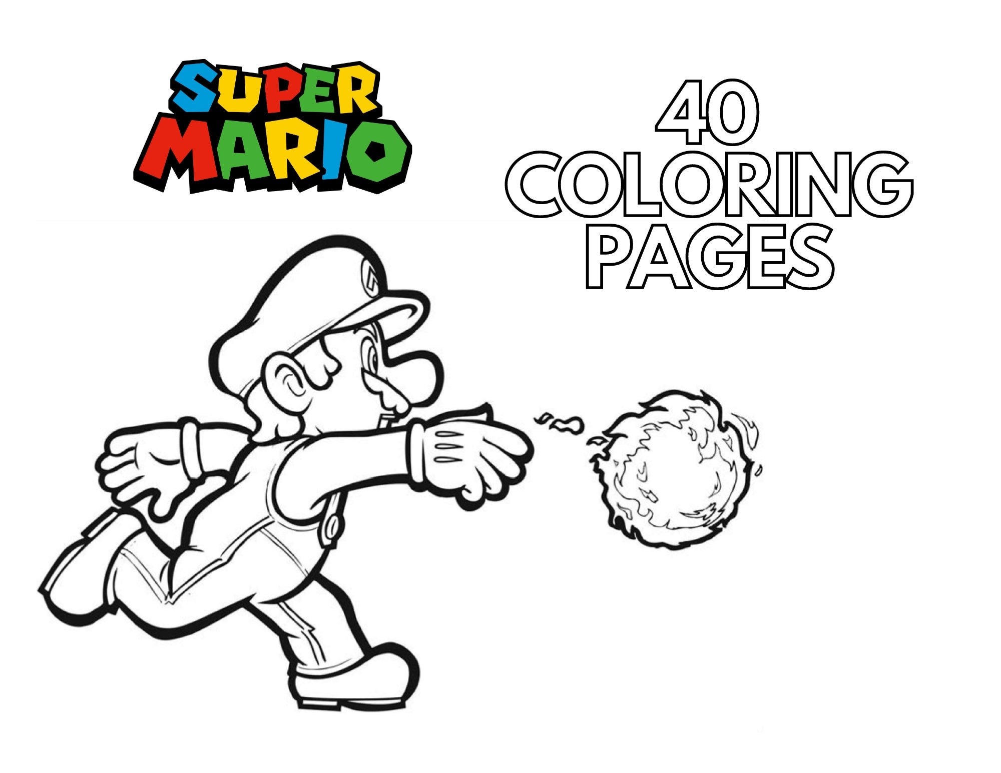 Super Mario Bros Coloring Book 40 Printable Pages PDF Etsy Super Mario Bros Coloring Book 40 Printable Pages PDF Etsy