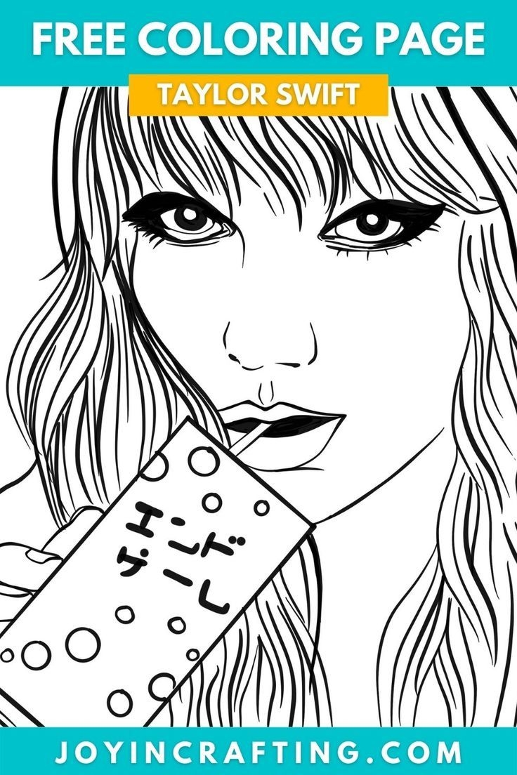 Taylor Swift Coloring Page Free Printable Sheet End Game