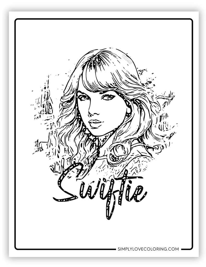 taylor swift coloring pages printable