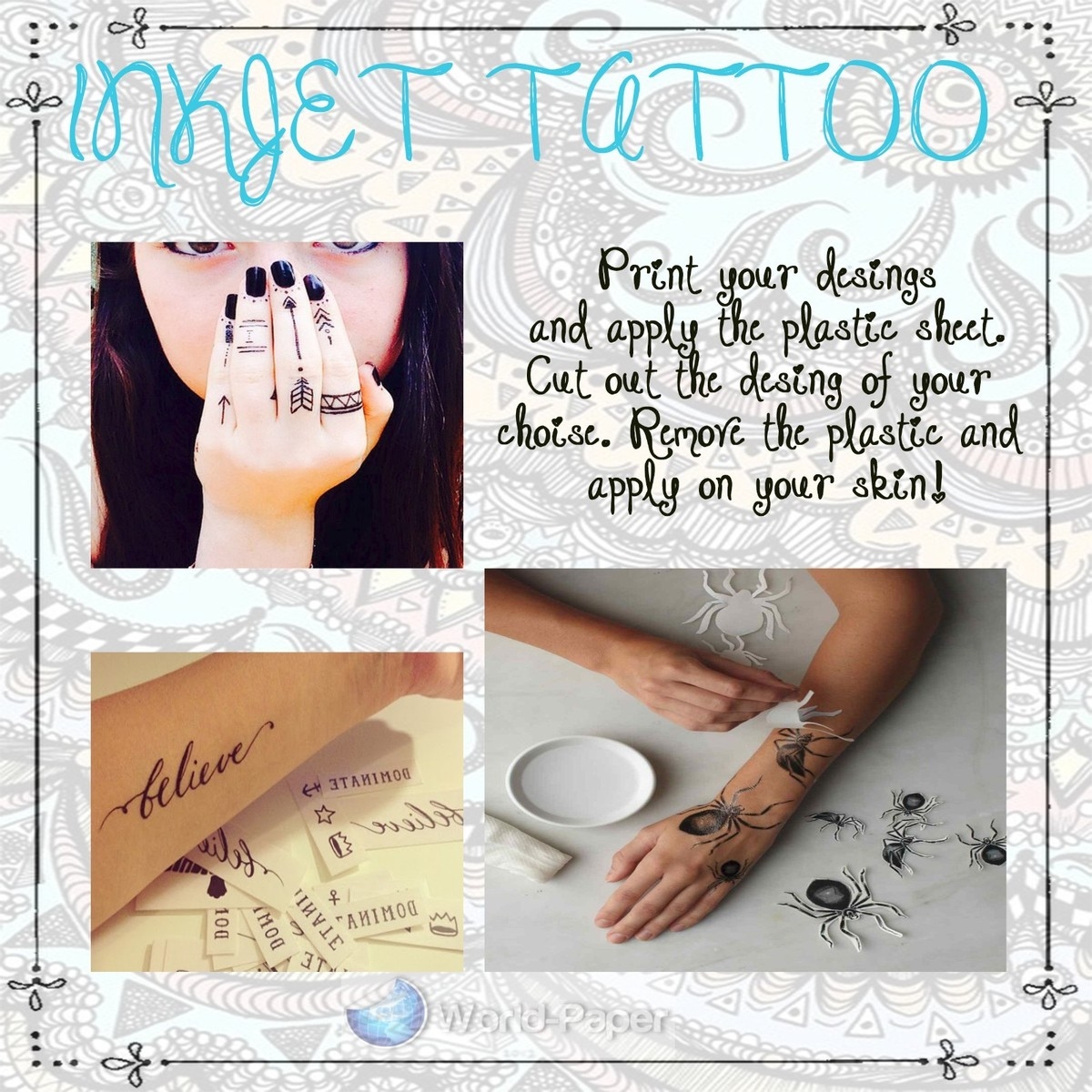 Temporary Tattoo Paper Design And Print Your Own Tattoo EBay