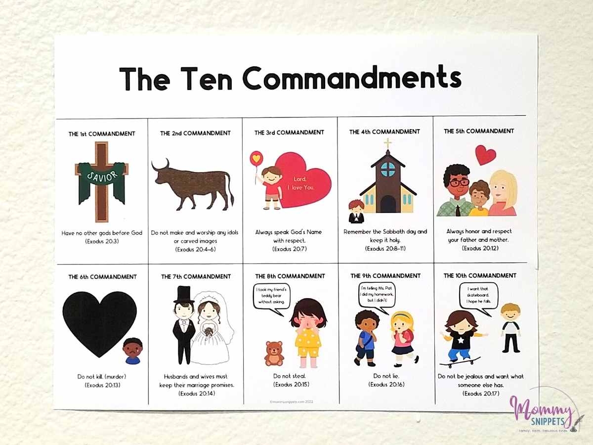 Ten Commandments For Kids Simple 10 Commandments Printable Ten Commandments For Kids Simple 10 Commandments Printable