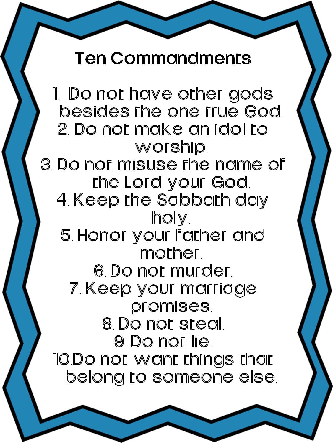 Ten Commandments Poster Free Ten Commandments Poster Free