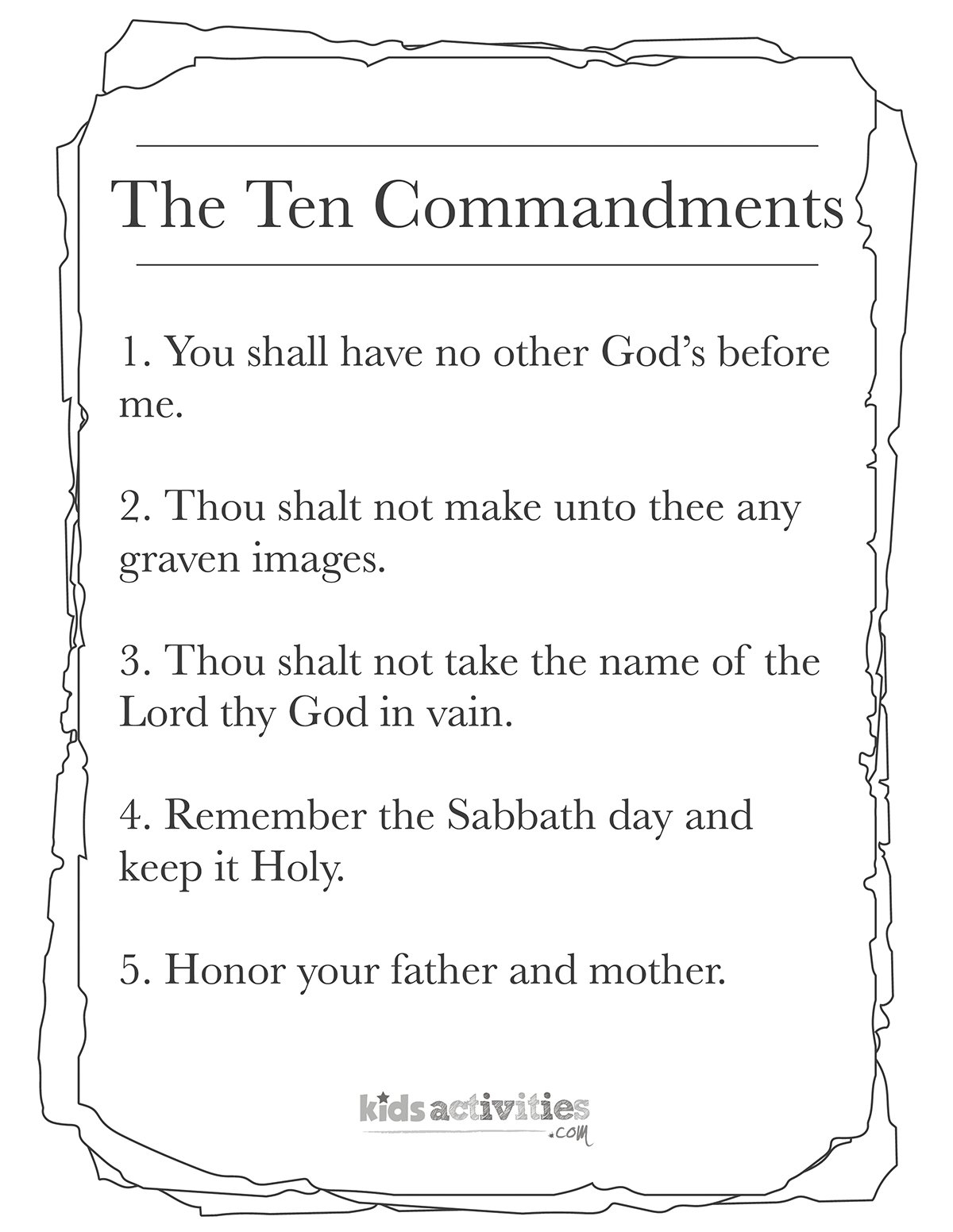 Ten Commandments Printable Kids Activities Blog Ten Commandments Printable Kids Activities Blog