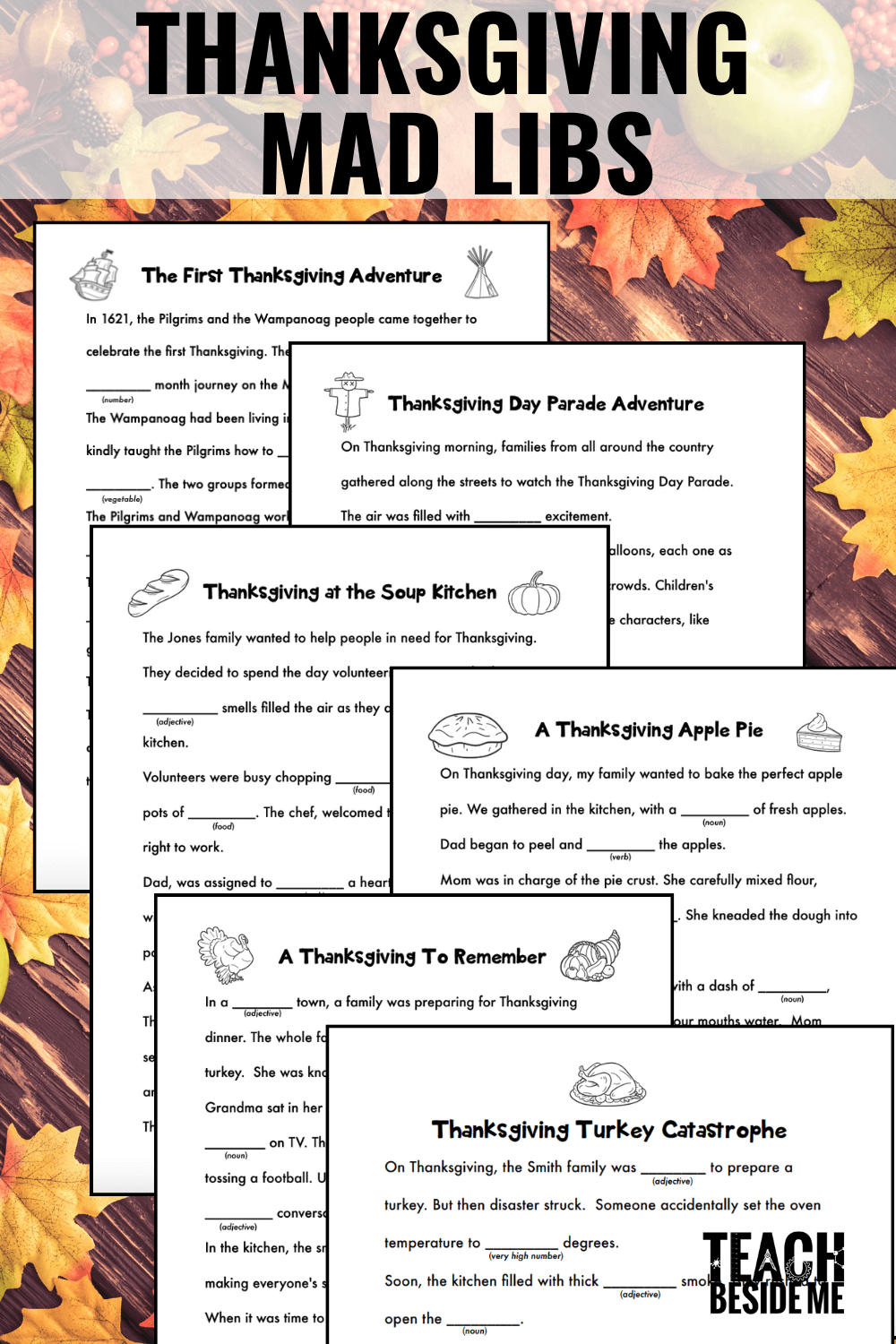 Thanksgiving Mad Libs Printable Teach Beside Me