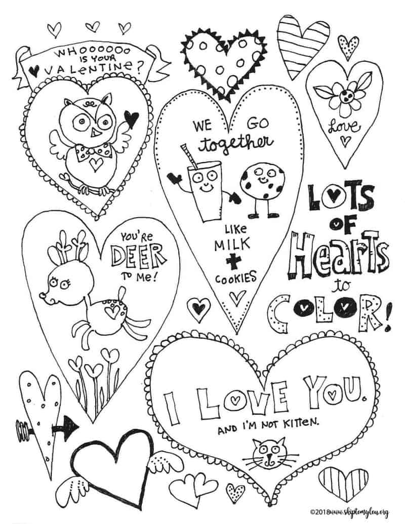 free printable valentines coloring pages