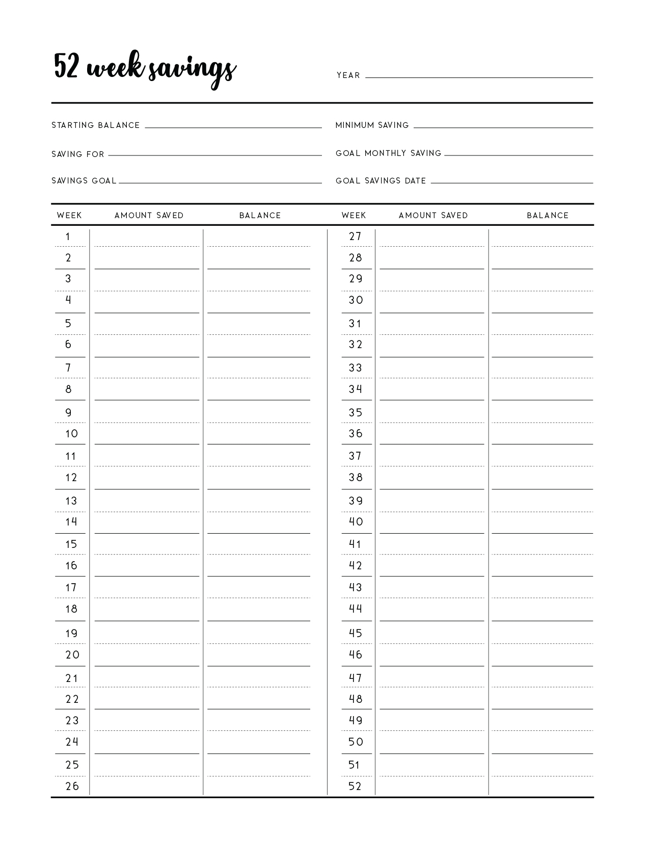 The Free Printable Savings Tracker Perfect For A Smaller Budget
