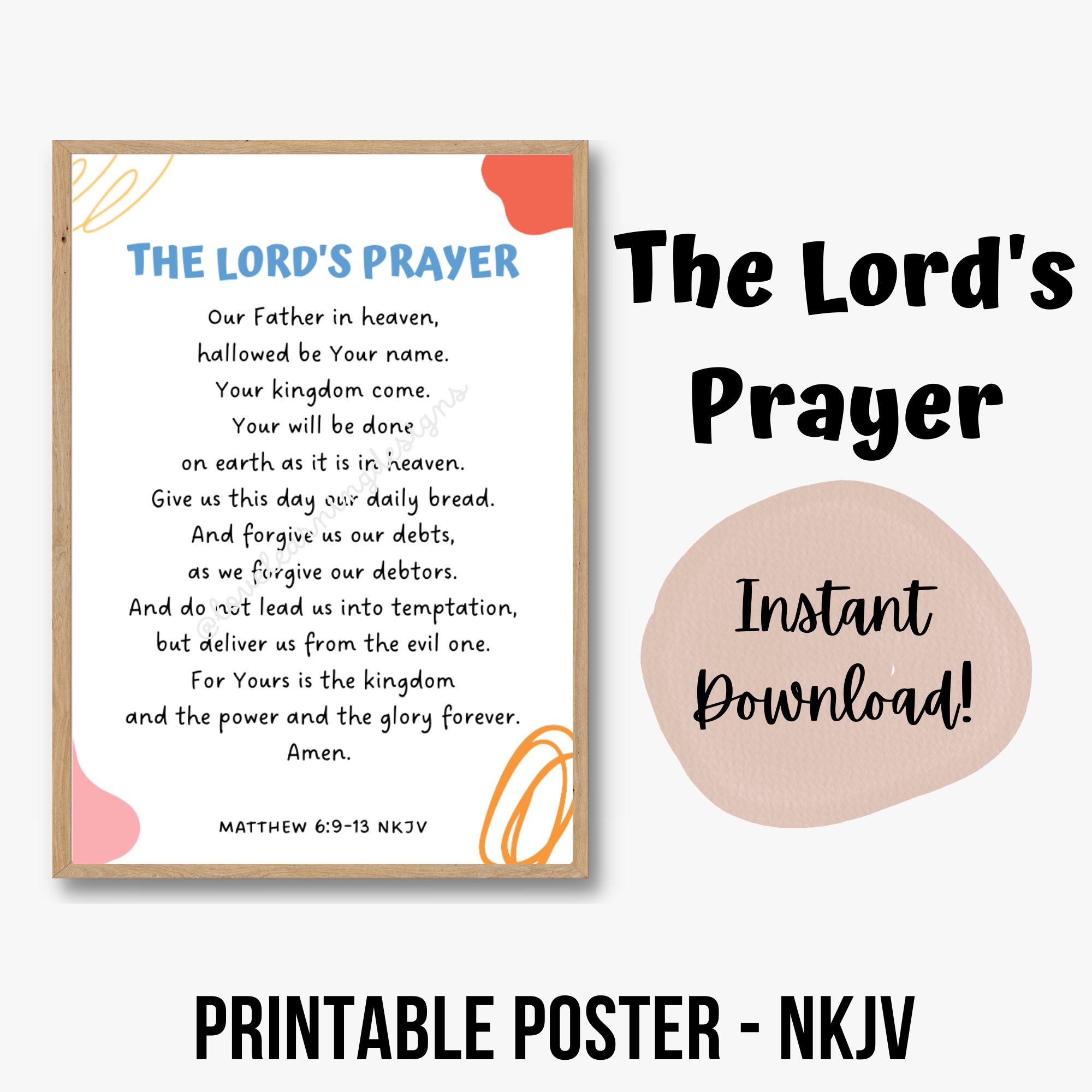 the lord's prayer printable the lord's prayer printable
