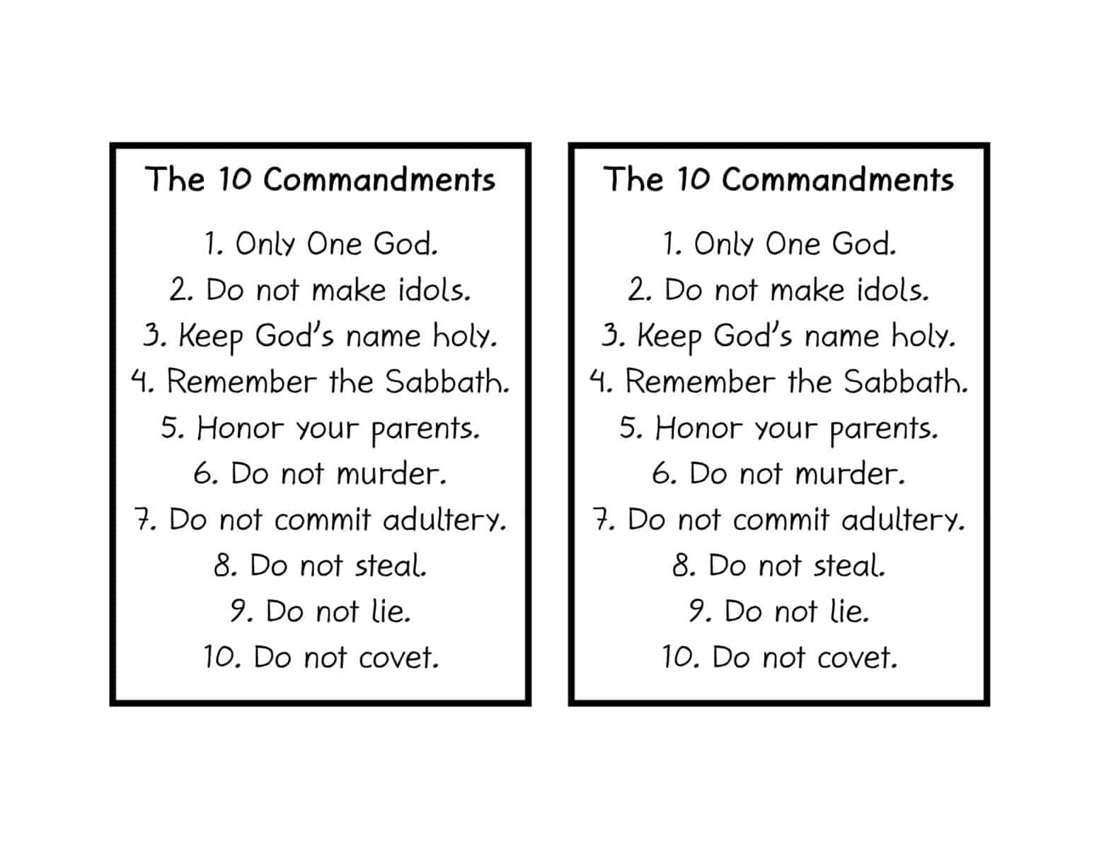 The Ten Commandments For Kids Printable Printable Party Favors