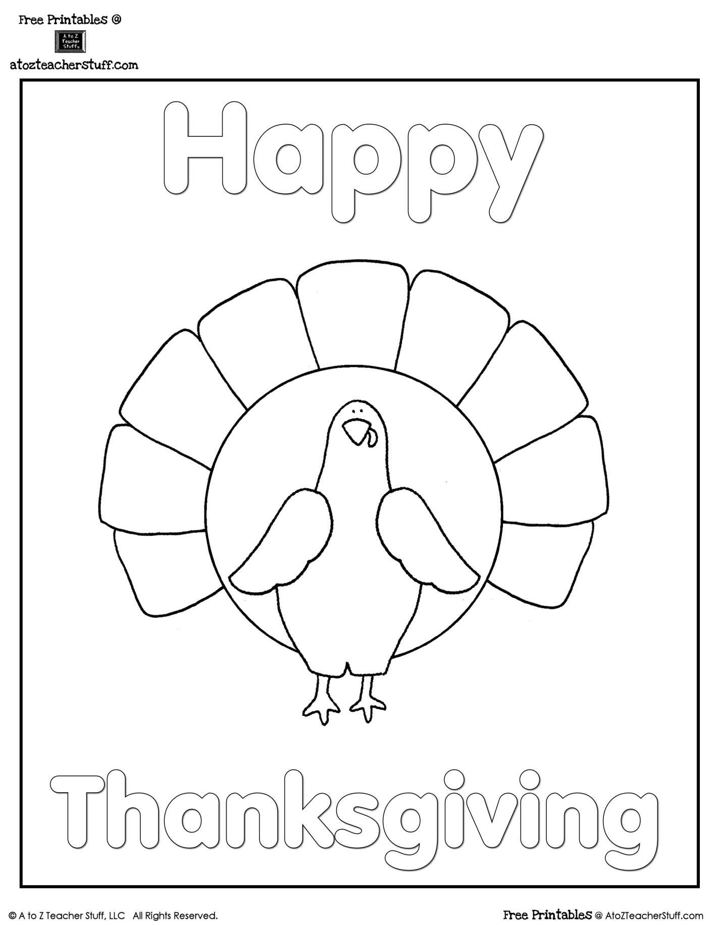 free printable coloring pages turkey