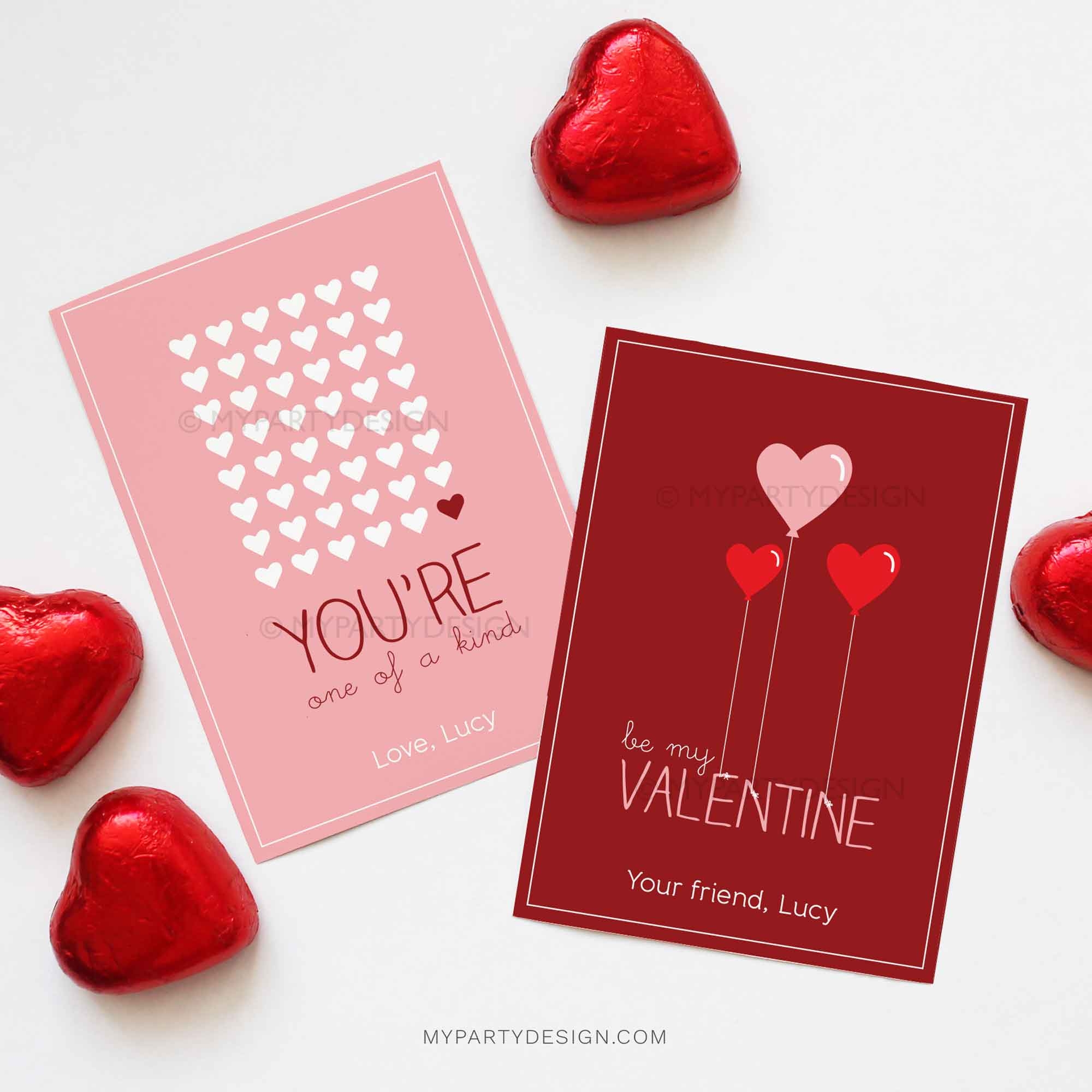 Valentine s Day Cards Printable Hearts Theme My Party Design