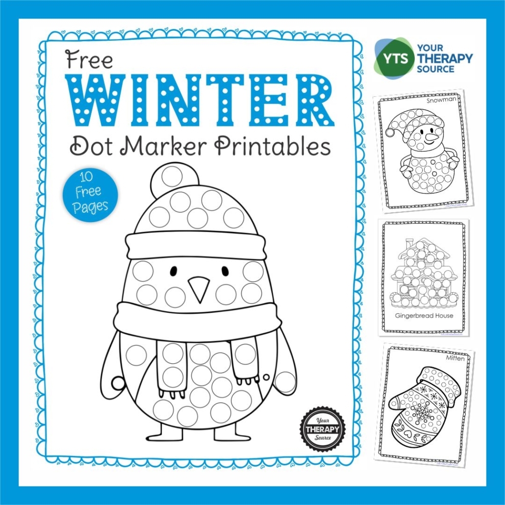 Winter Dot Art Free Printable Packet Your Therapy Source Winter Dot Art Free Printable Packet Your Therapy Source