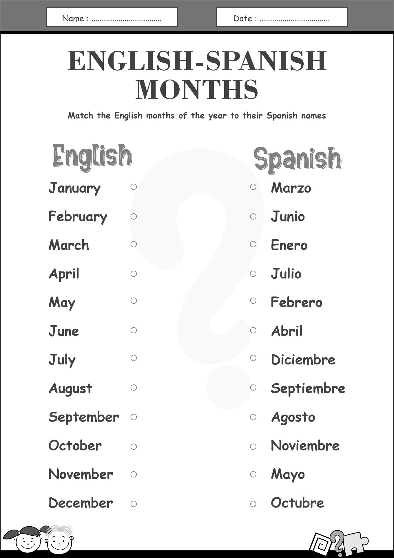 11 Free Printable Spanish Worksheets Months Free PDF At Worksheeto 11 Free Printable Spanish Worksheets Months Free PDF At Worksheeto