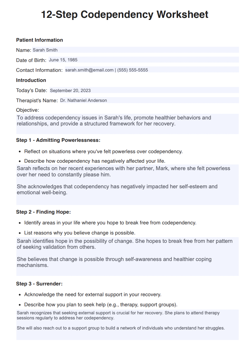 12 Step Codependency Worksheets amp Example Free PDF Download Worksheets Library 12 Step Codependency Worksheets amp Example Free PDF Download Worksheets Library