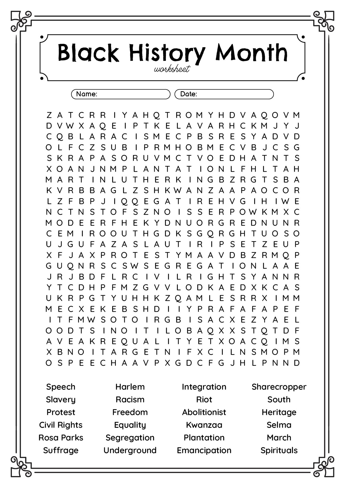13 Free Black History Month Worksheets Elementary Free PDF At Worksheeto 13 Free Black History Month Worksheets Elementary Free PDF At Worksheeto