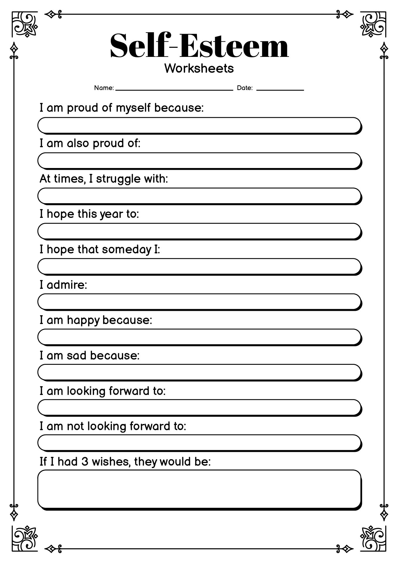 16 Self Esteem Worksheets Printable Free Free PDF At Worksheeto