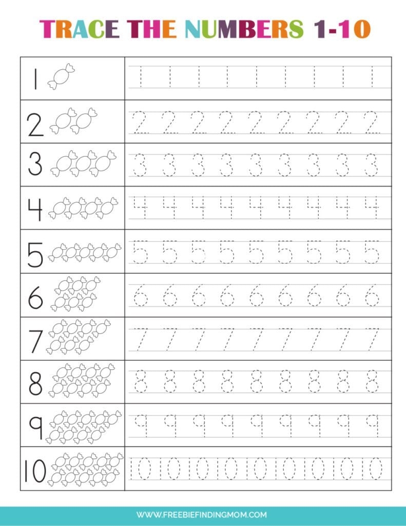 3 Free Preschool Number Worksheets 1 10