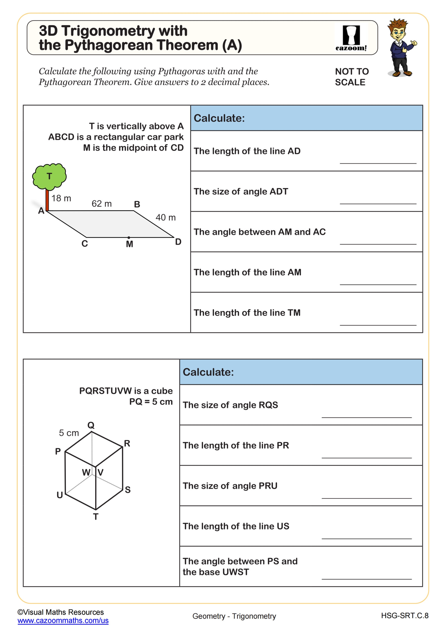3D Trigonometry With The Pythagorean Theorem A Worksheet Algebra II PDF Worksheets 3D Trigonometry With The Pythagorean Theorem A Worksheet Algebra II PDF Worksheets