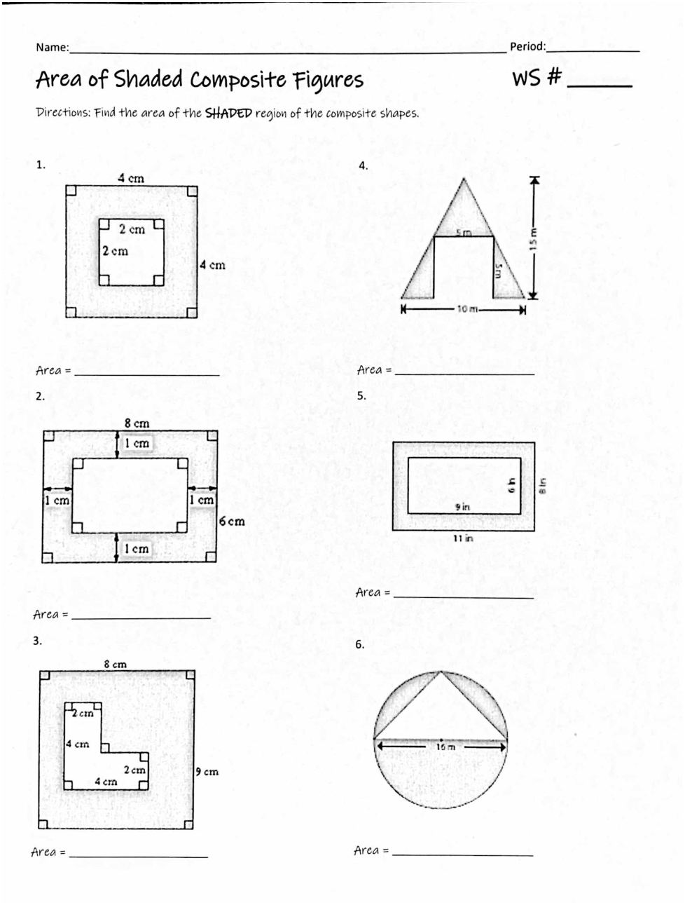 7LRIS WS 11 Area Of Composite Figures Janelle Warby Library Formative 7LRIS WS 11 Area Of Composite Figures Janelle Warby Library Formative