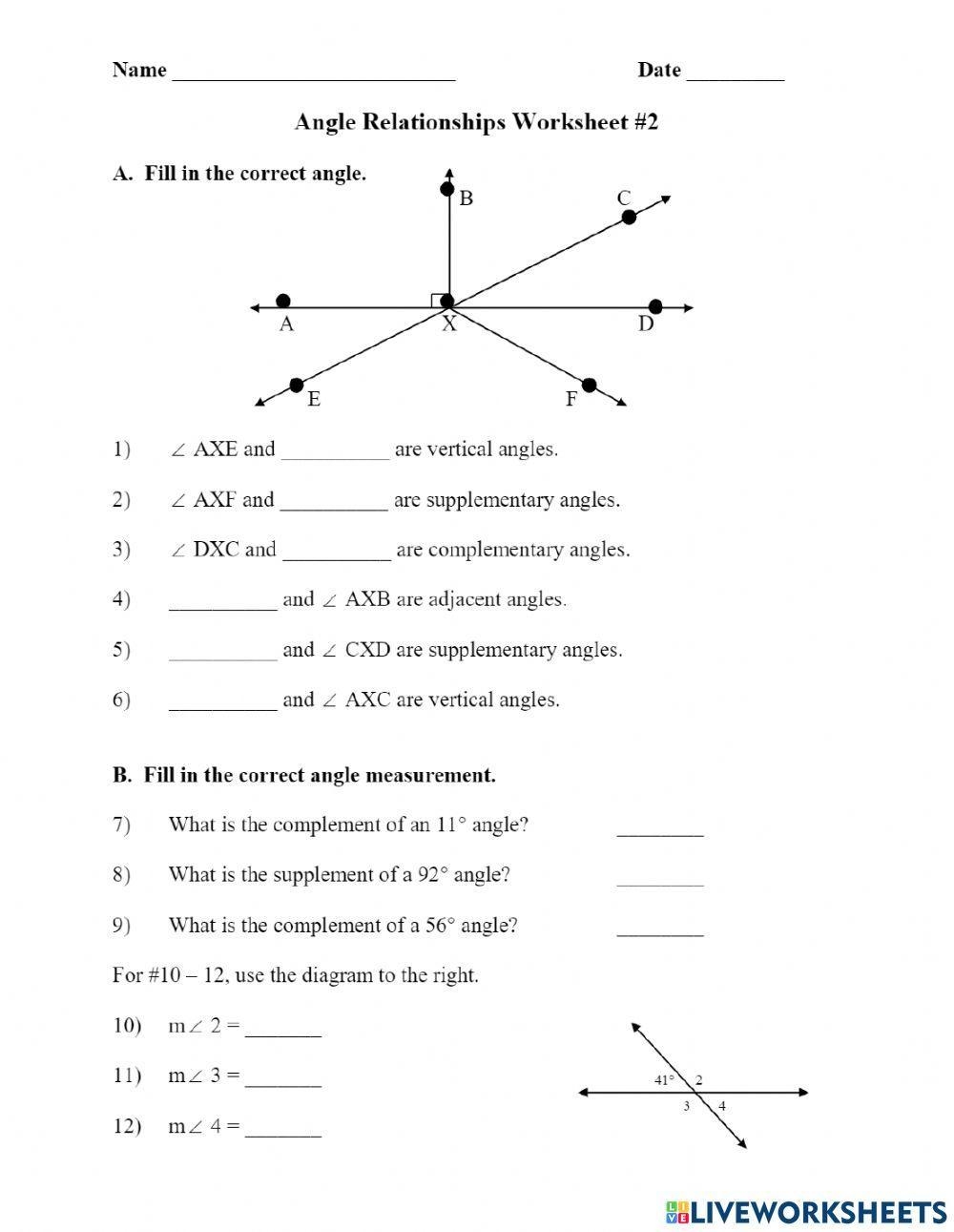 Angle Relationships Interactive Worksheet Worksheets Library Angle Relationships Interactive Worksheet Worksheets Library