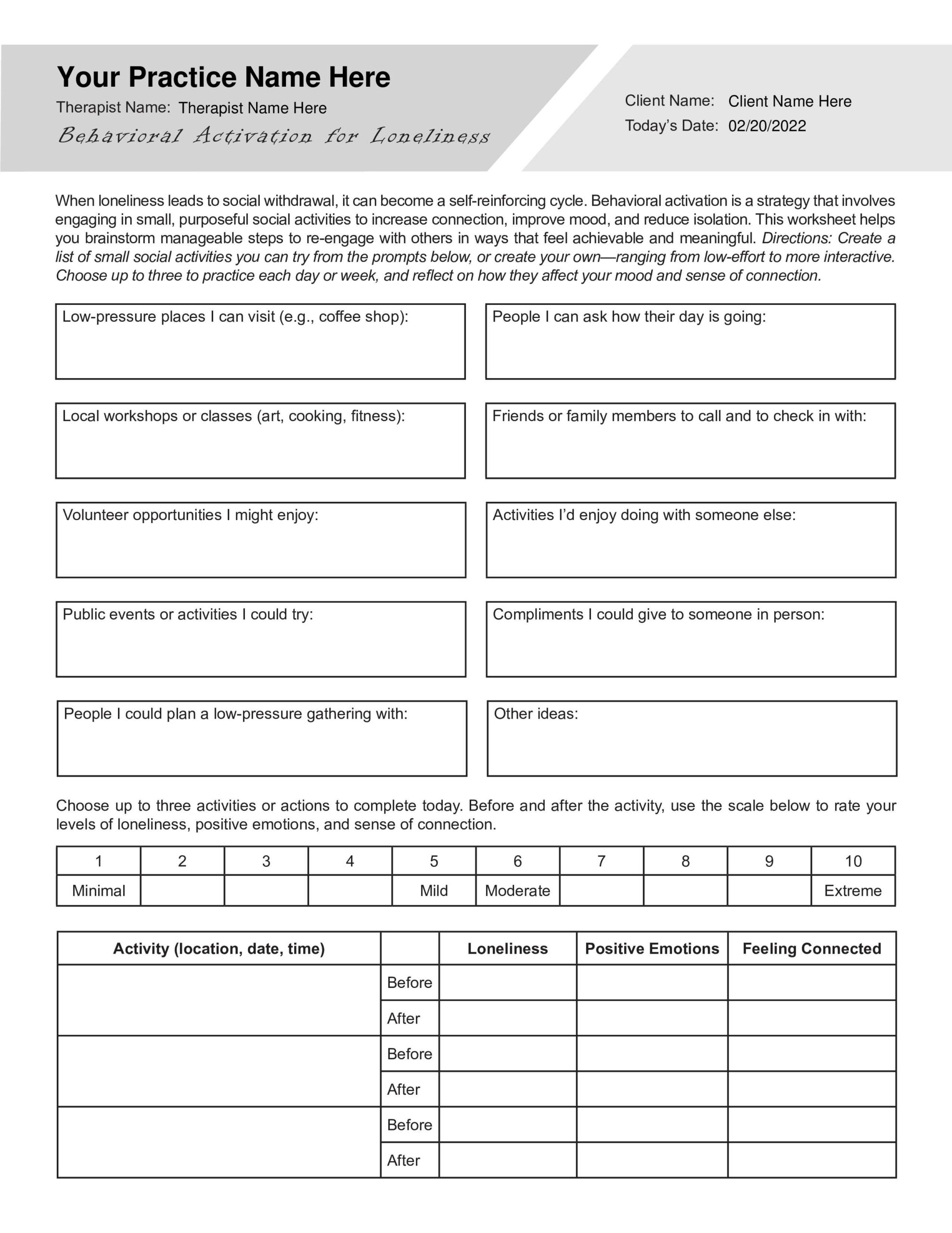 behavioral activation worksheet pdf