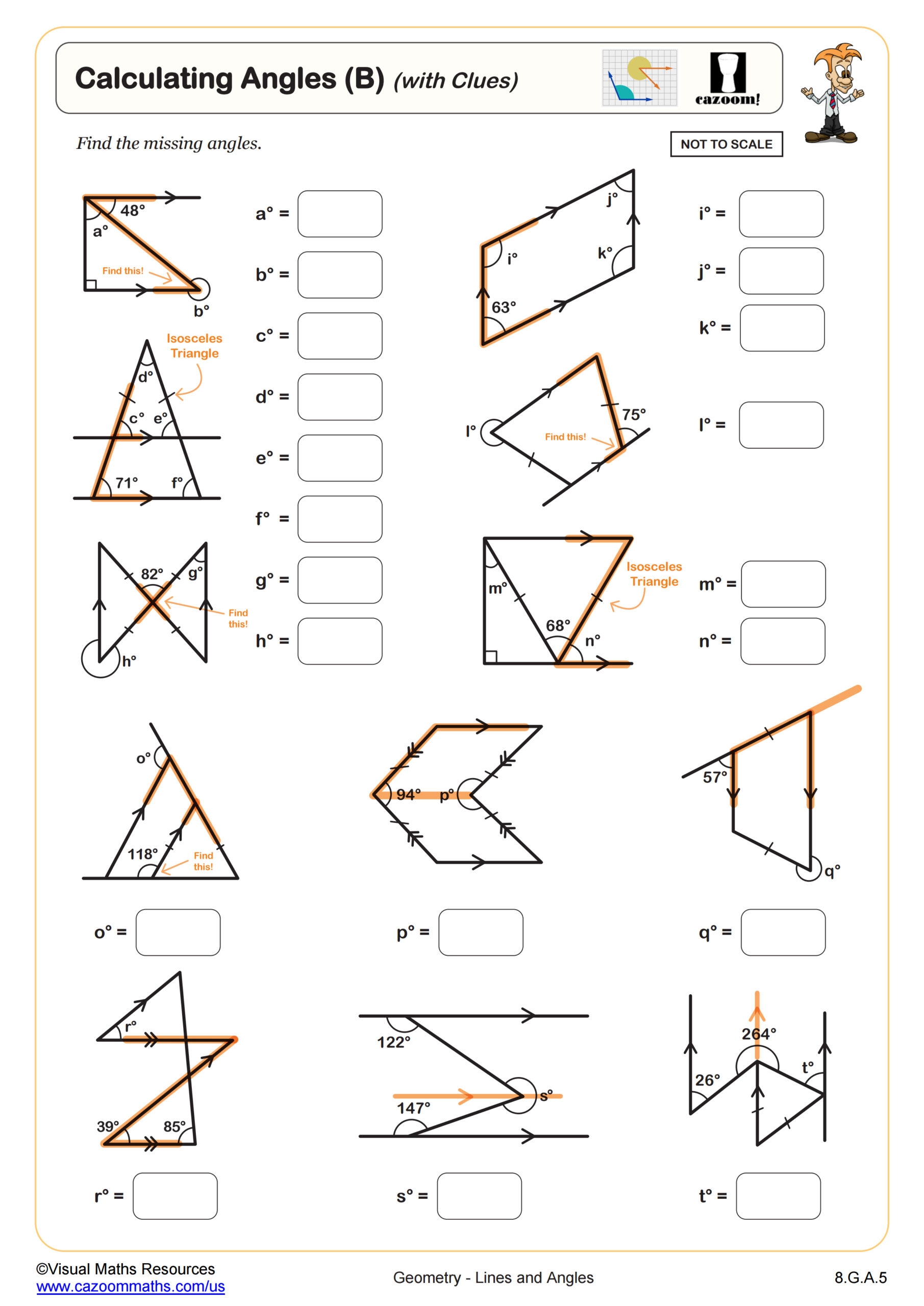 Calculating Angles B With Clues Worksheet PDF Printable Geometry Worksheet Calculating Angles B With Clues Worksheet PDF Printable Geometry Worksheet
