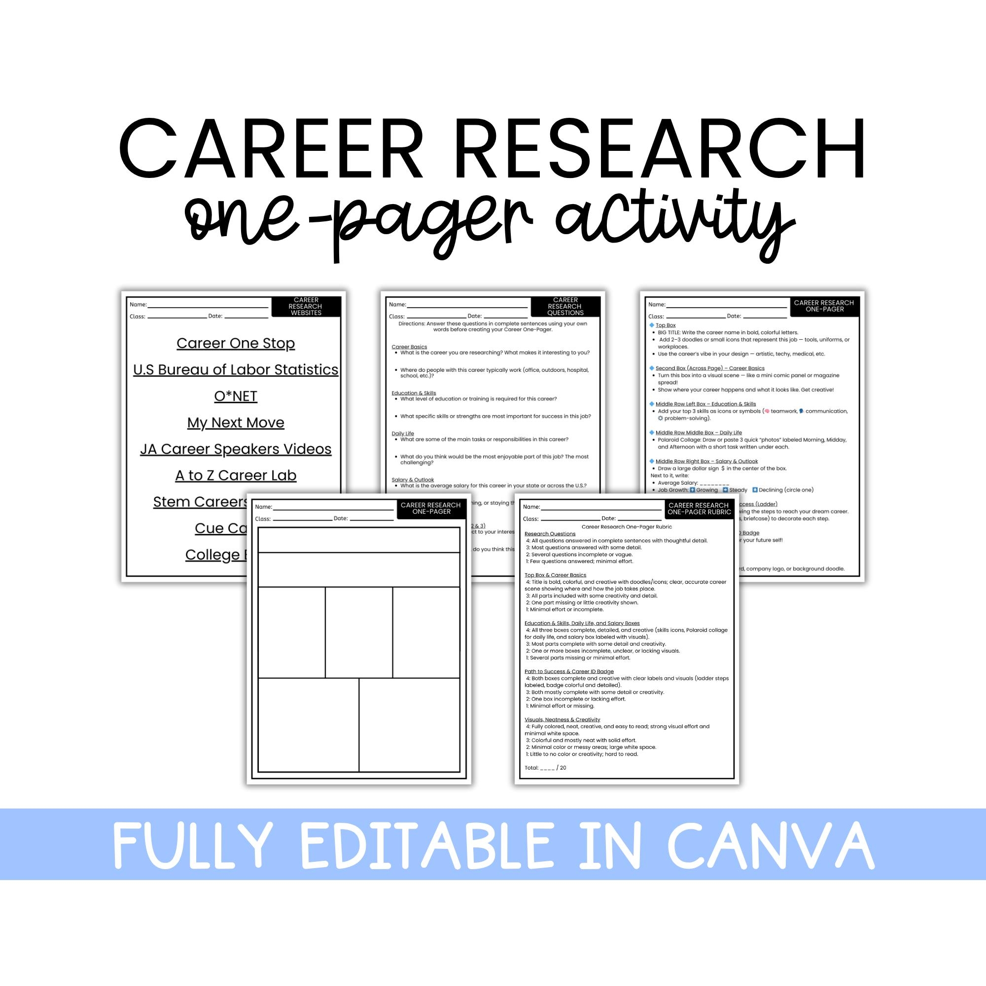 Career Activities Etsy