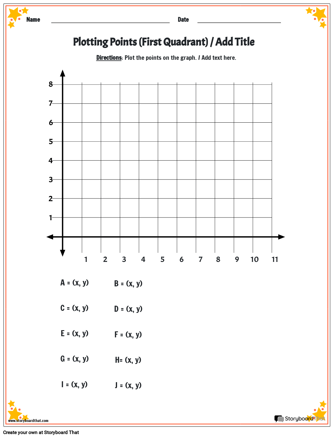 Coordinate Plane Shamrock Graph Printable Printable Study Planner