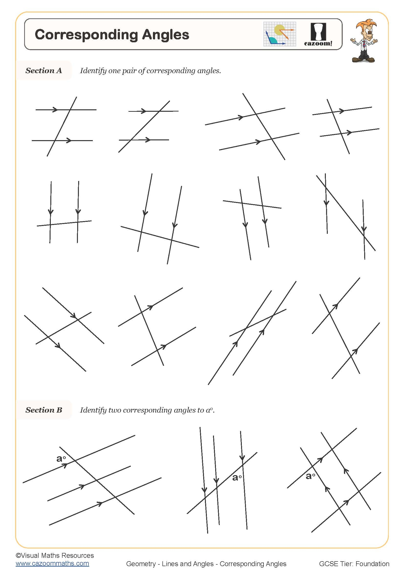 Corresponding Angles Worksheet Printable PDF Worksheets Corresponding Angles Worksheet Printable PDF Worksheets