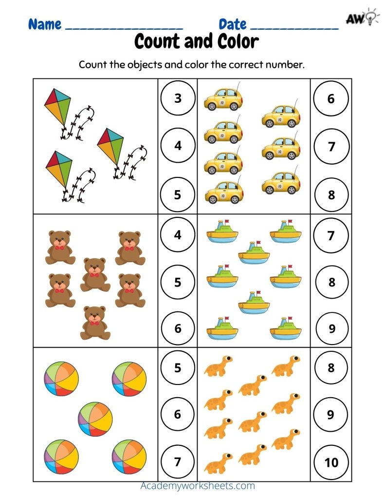 preschool number worksheets 1-10 pdf
