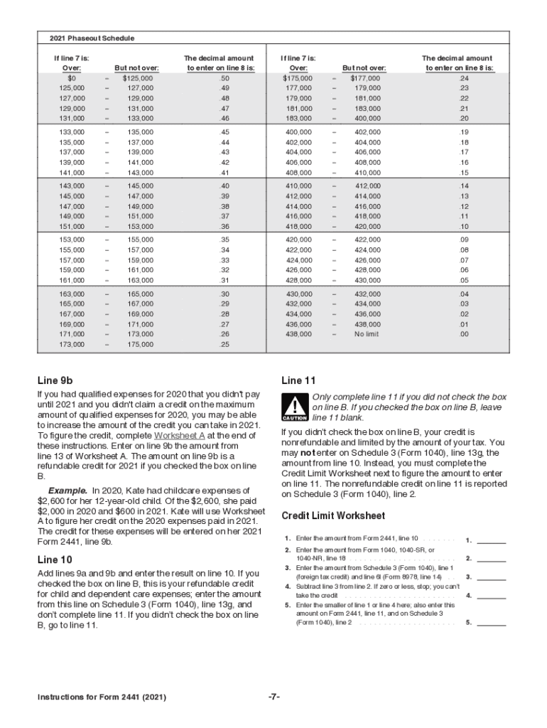 Credit Limit Worksheet Form 2441 Fill Out Sign Online DocHub