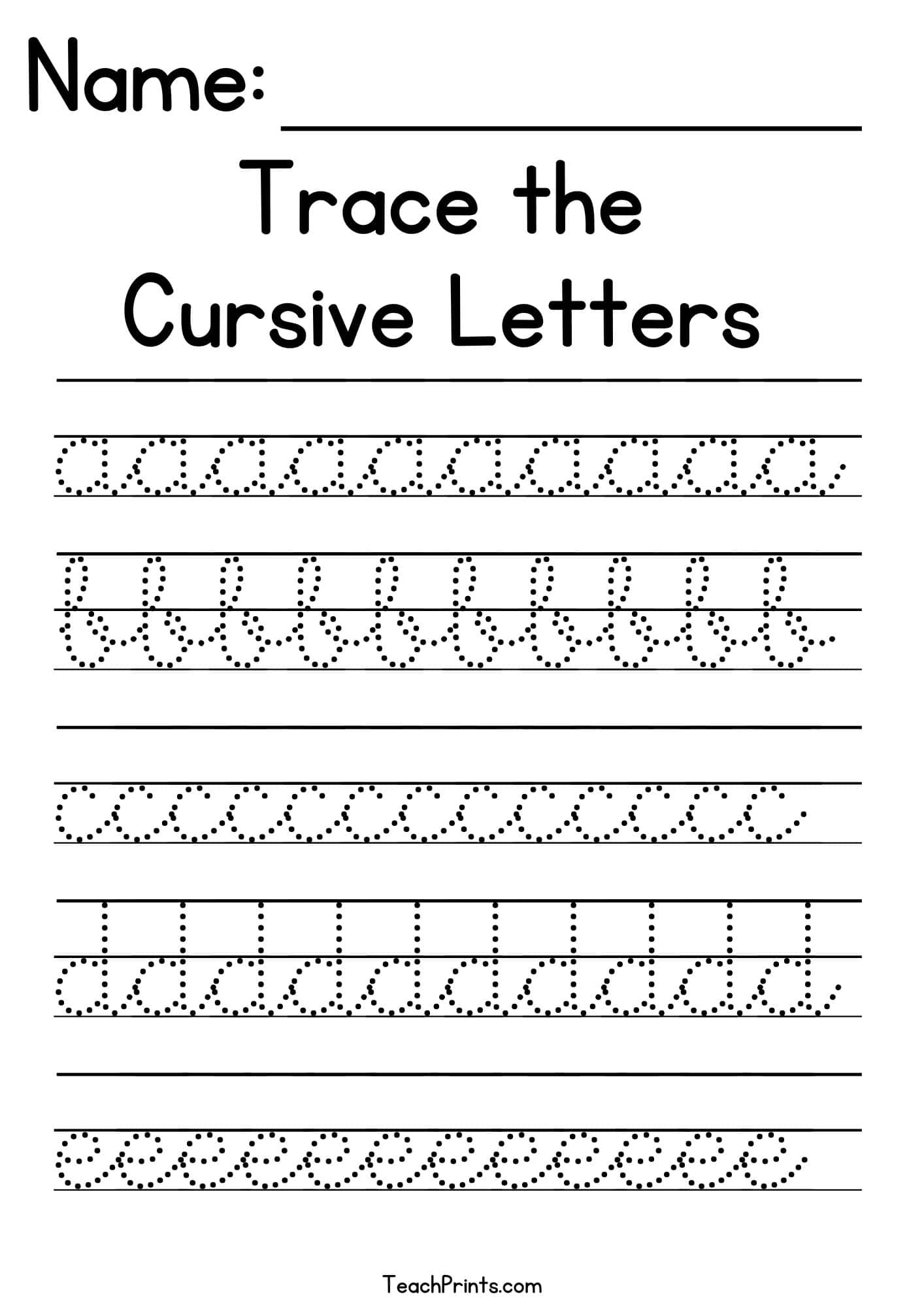 Cursive Alphabet Tracing Worksheets Free Printables Teach Prints Cursive Alphabet Tracing Worksheets Free Printables Teach Prints