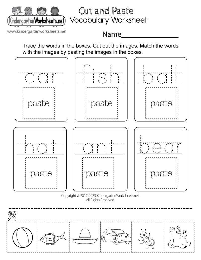 Cut and Paste Vocabulary Worksheet Free Printable PDF Cut and Paste Vocabulary Worksheet Free Printable PDF