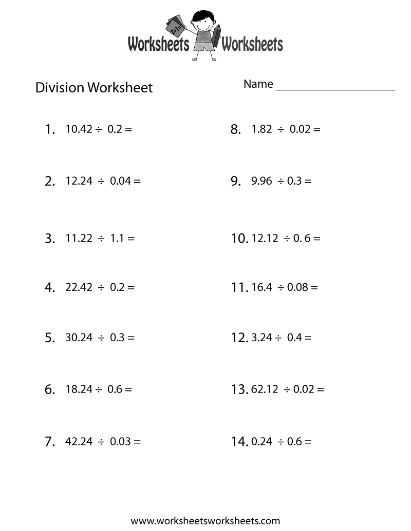 Decimal Division Worksheet Worksheets Worksheets Worksheets Library Decimal Division Worksheet Worksheets Worksheets Worksheets Library