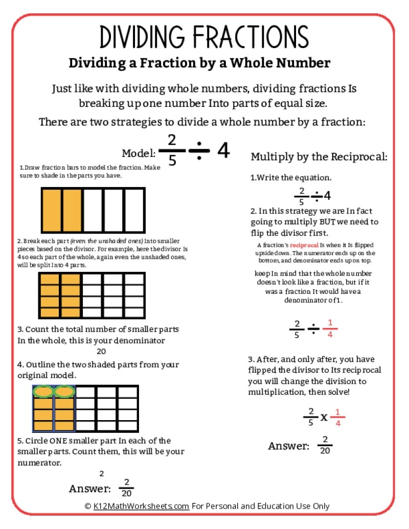 Dividing Fractions Worksheets Dividing Fractions Worksheets