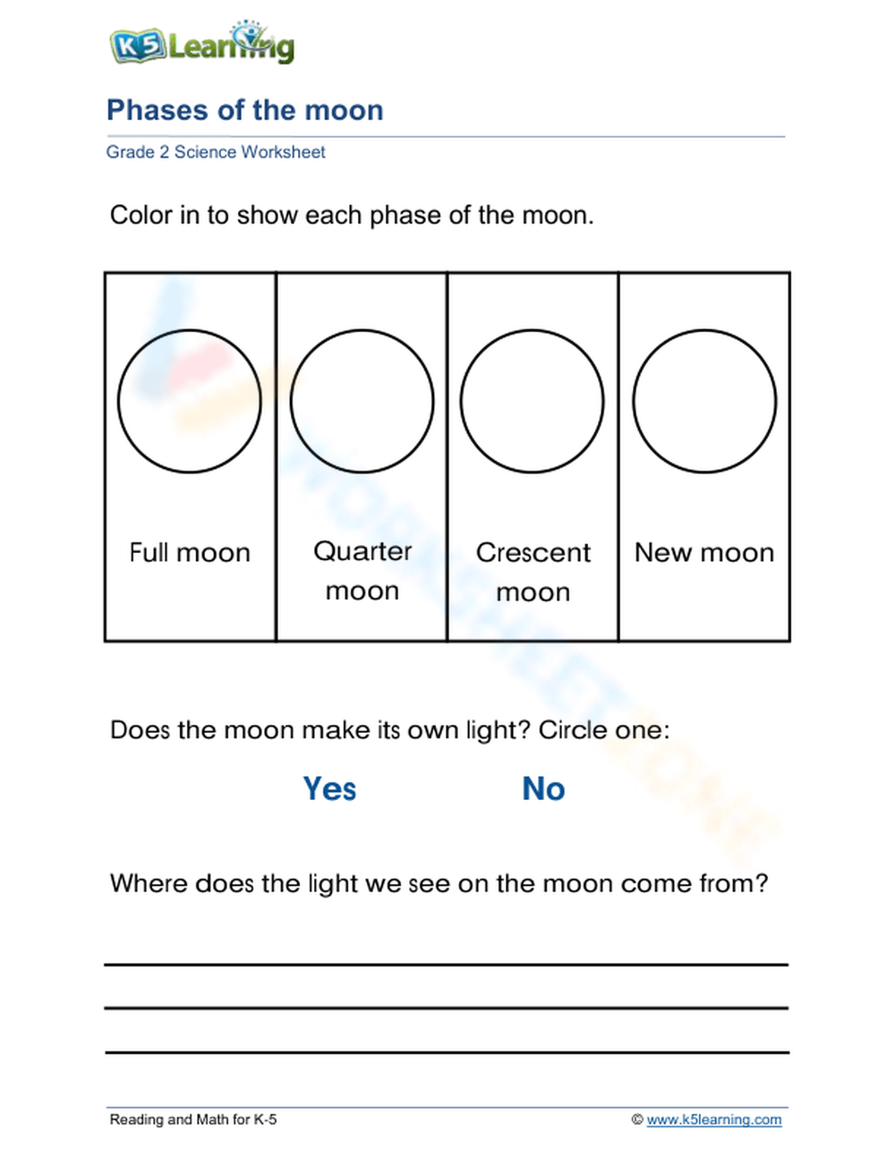 Draw The Moon Phases Worksheet Draw The Moon Phases Worksheet