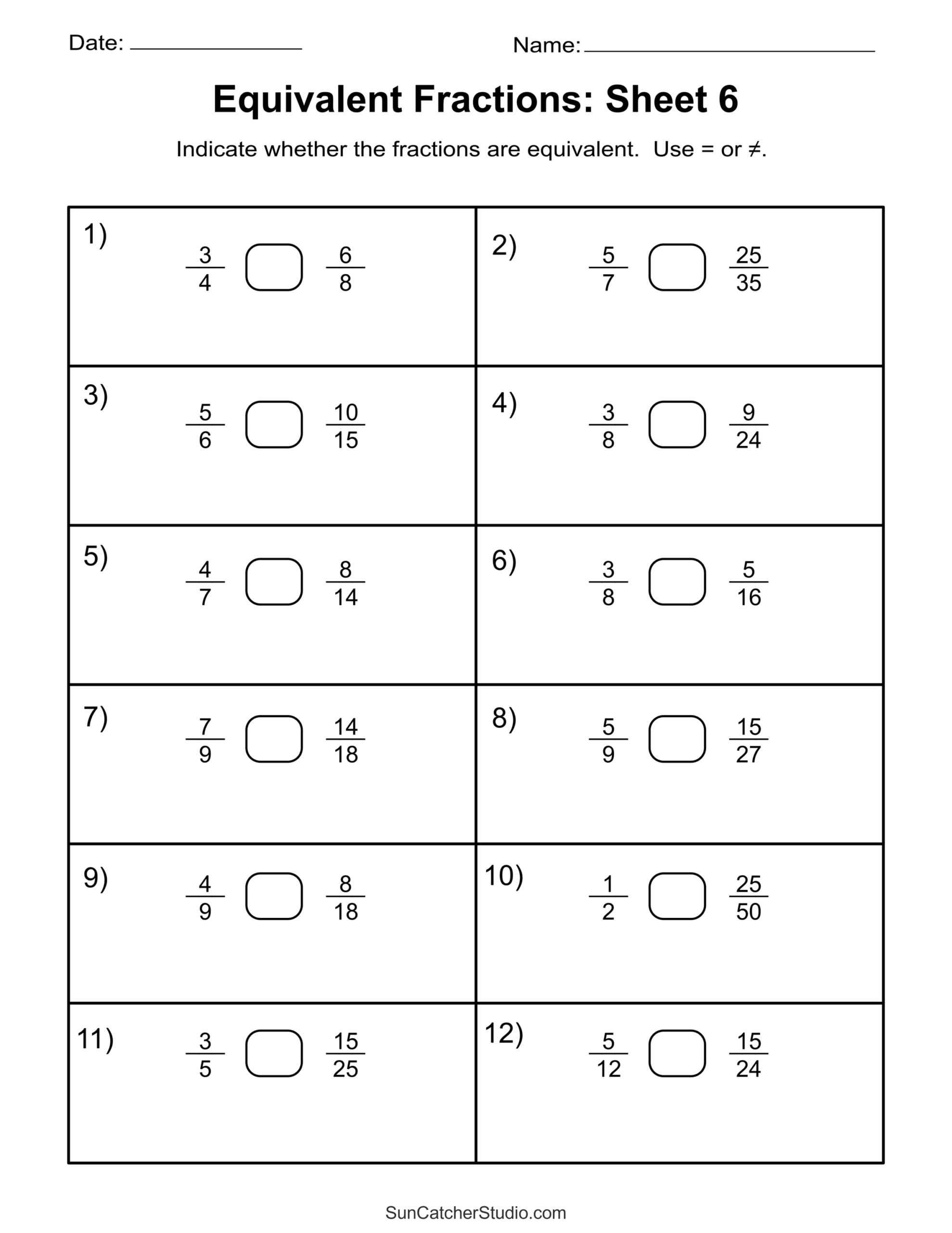 Equivalent Fractions Finding And Writing Equal Fractions Free Printables Lettering SVG Files Tools Apps