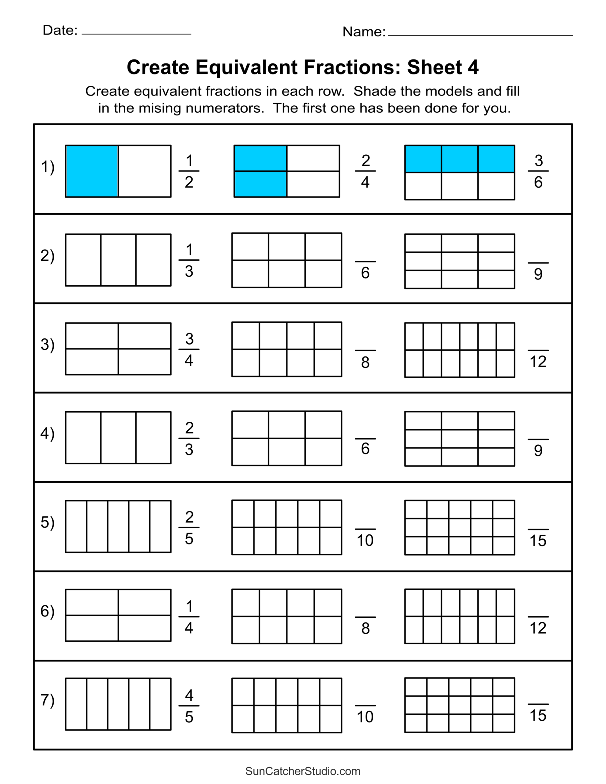 Equivalent Fractions Finding And Writing Equal Fractions Free Printables Lettering SVG Files Tools Apps