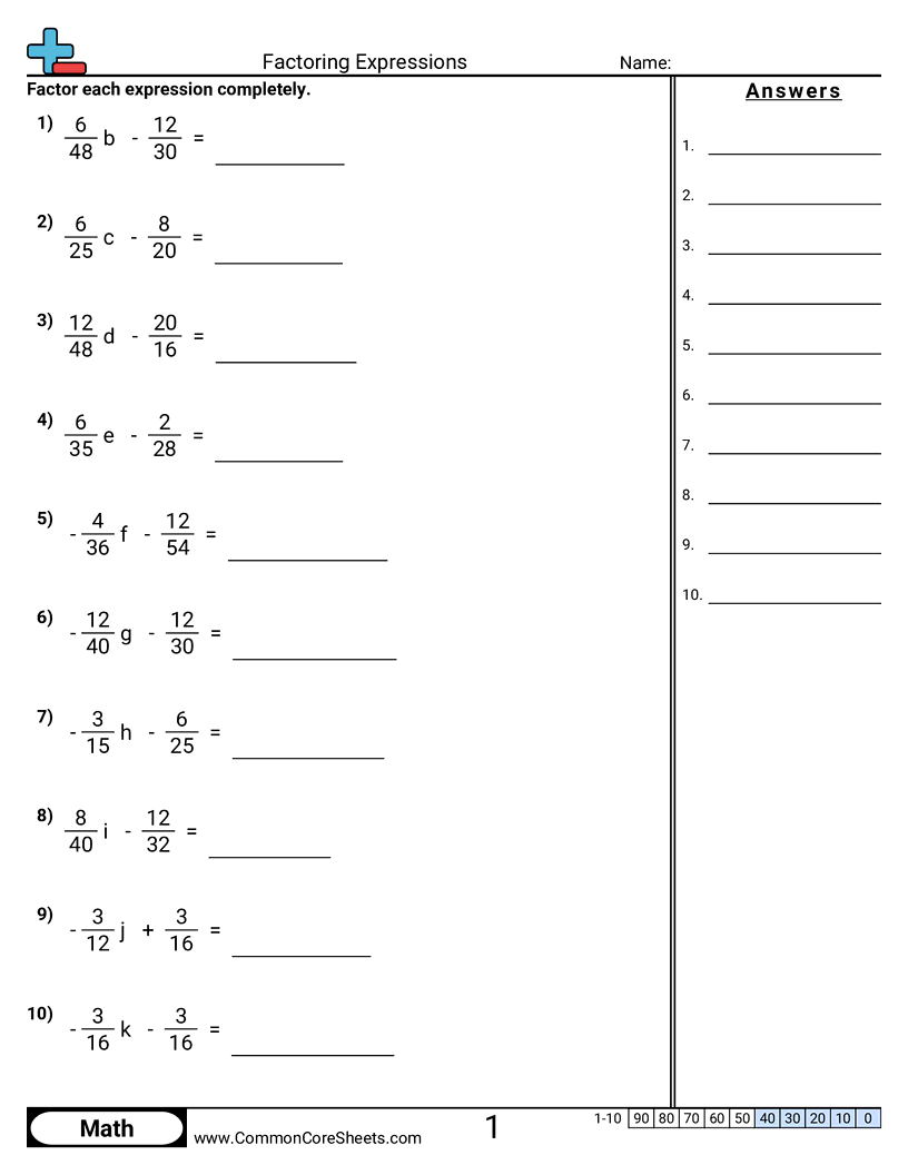 Factoring Expressions Worksheet Download Factoring Expressions Worksheet Download