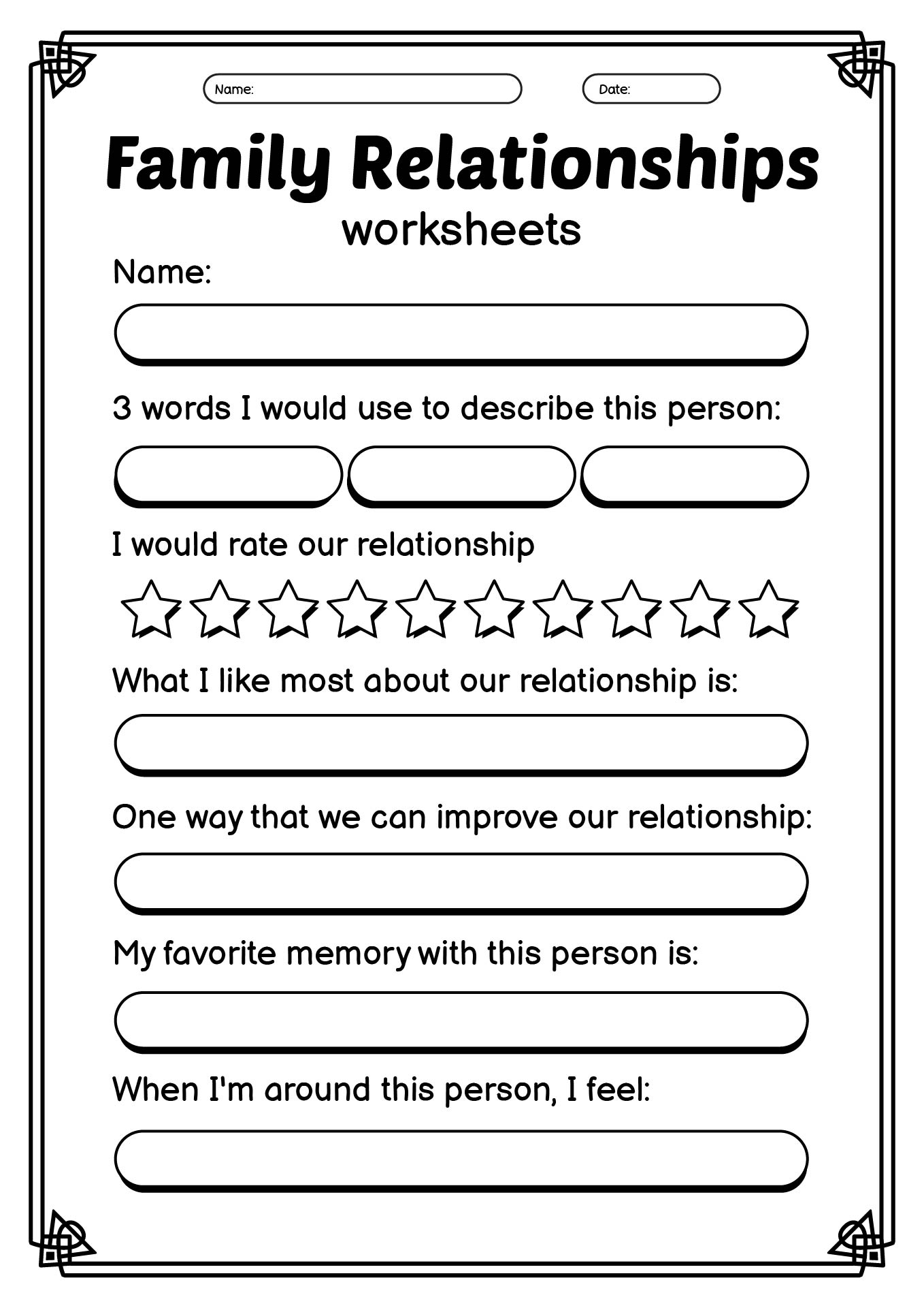 Family Dynamics Worksheet