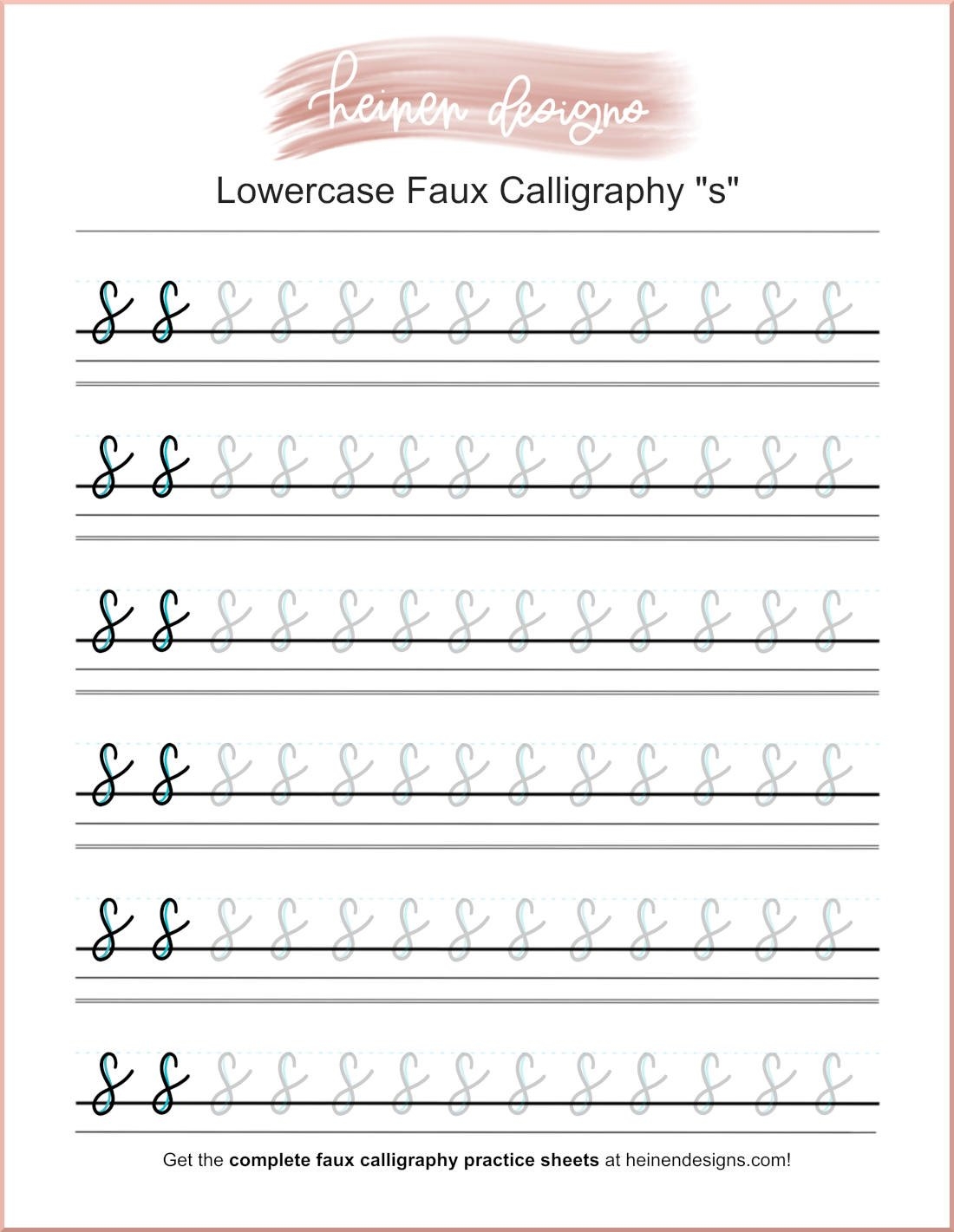 Faux Calligraphy Letter S Practice Sheet Free Download Faux Calligraphy Letter S Practice Sheet Free Download