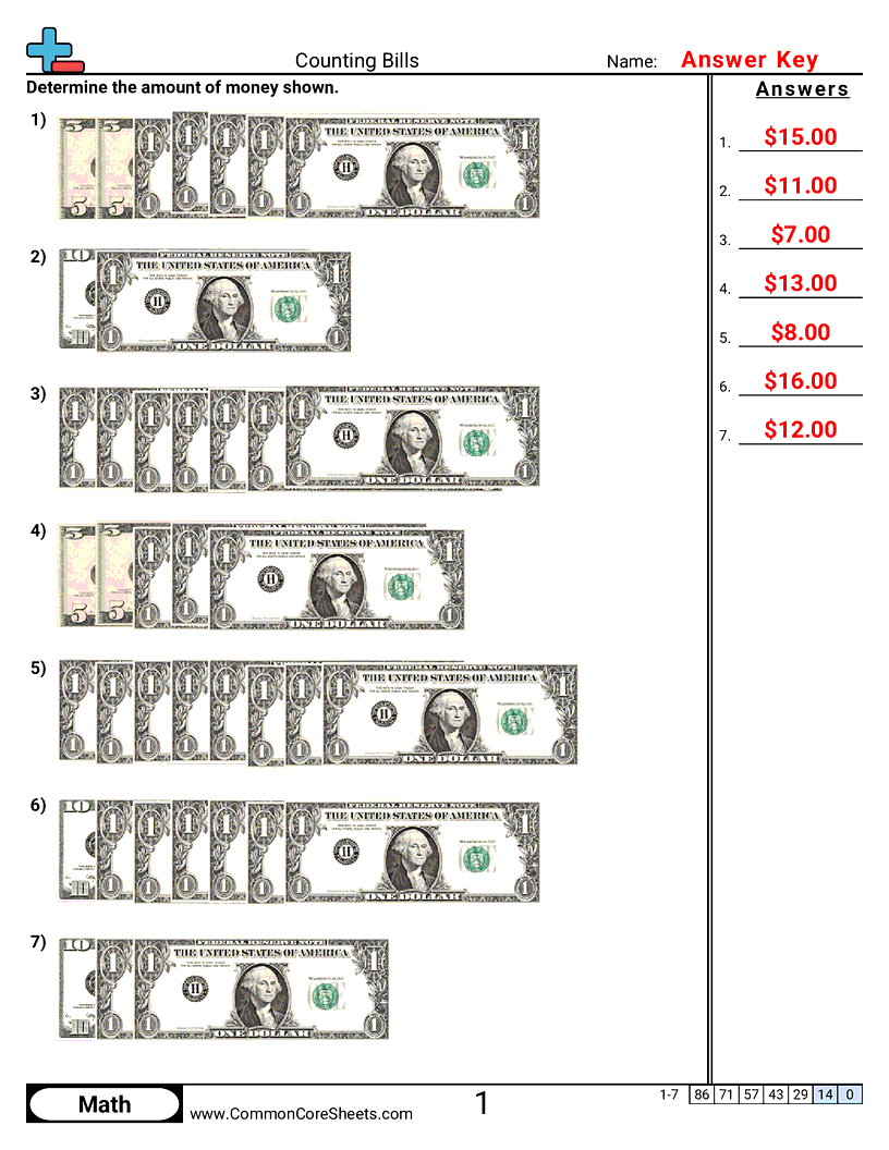 Free Money Worksheets Common Core Sheets Free Money Worksheets Common Core Sheets