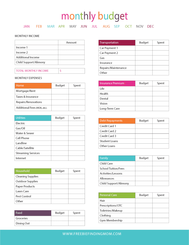Free Printable Budget Worksheets Free Printable Budget Worksheets