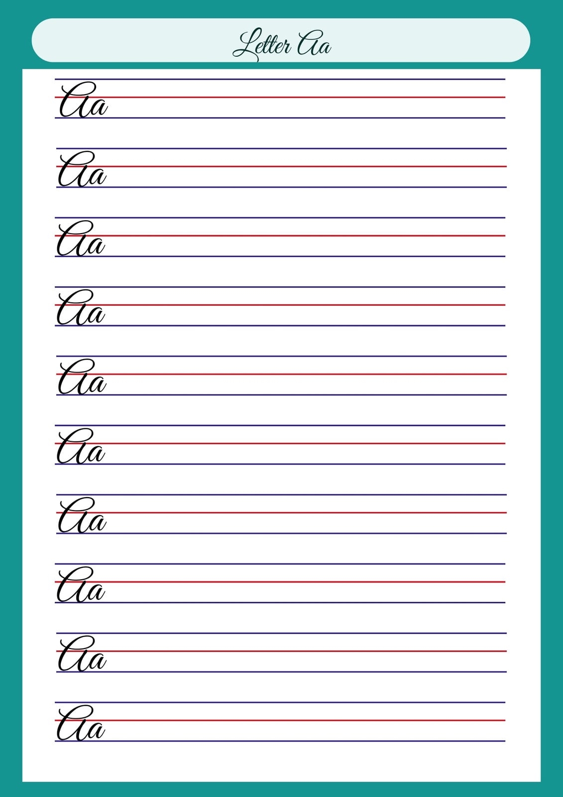 Free Printable Cursive Writing Worksheet Templates Canva Free Printable Cursive Writing Worksheet Templates Canva