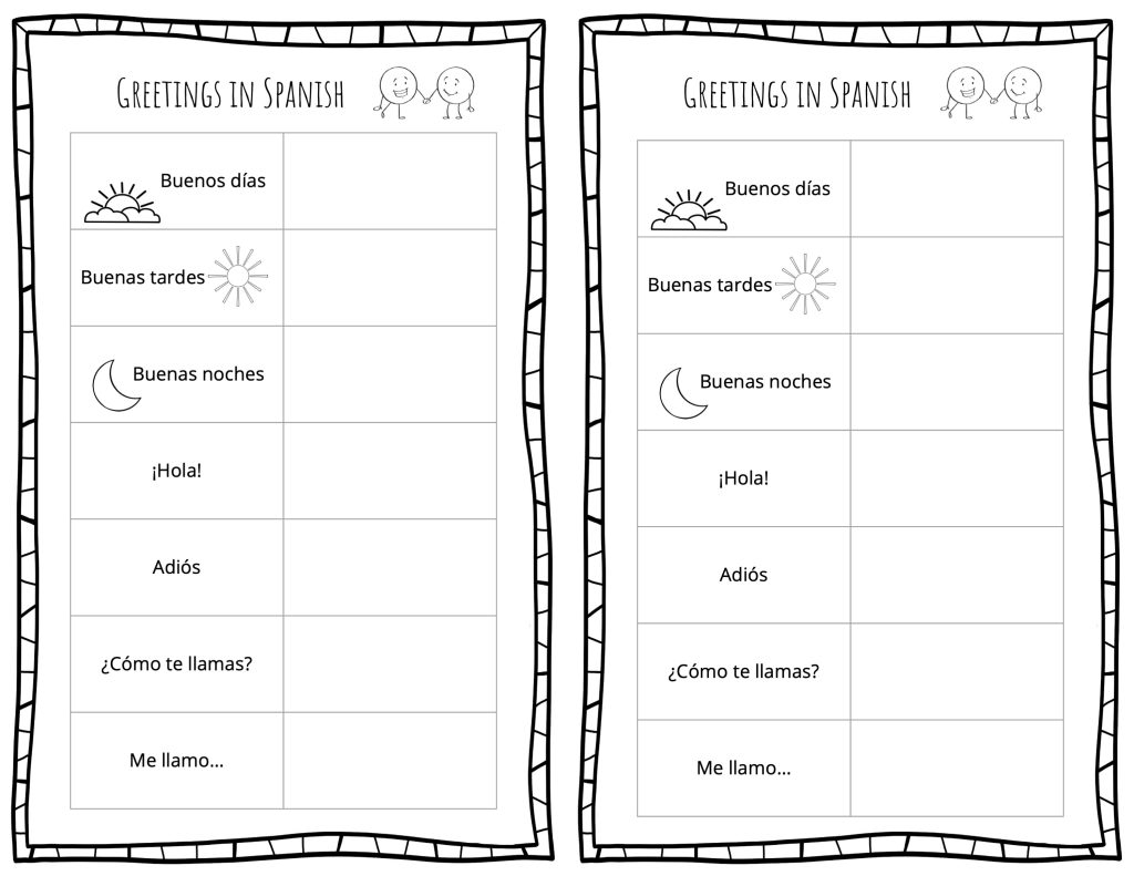 Greetings In Spanish Free Worksheets For Kids Spanish Mama