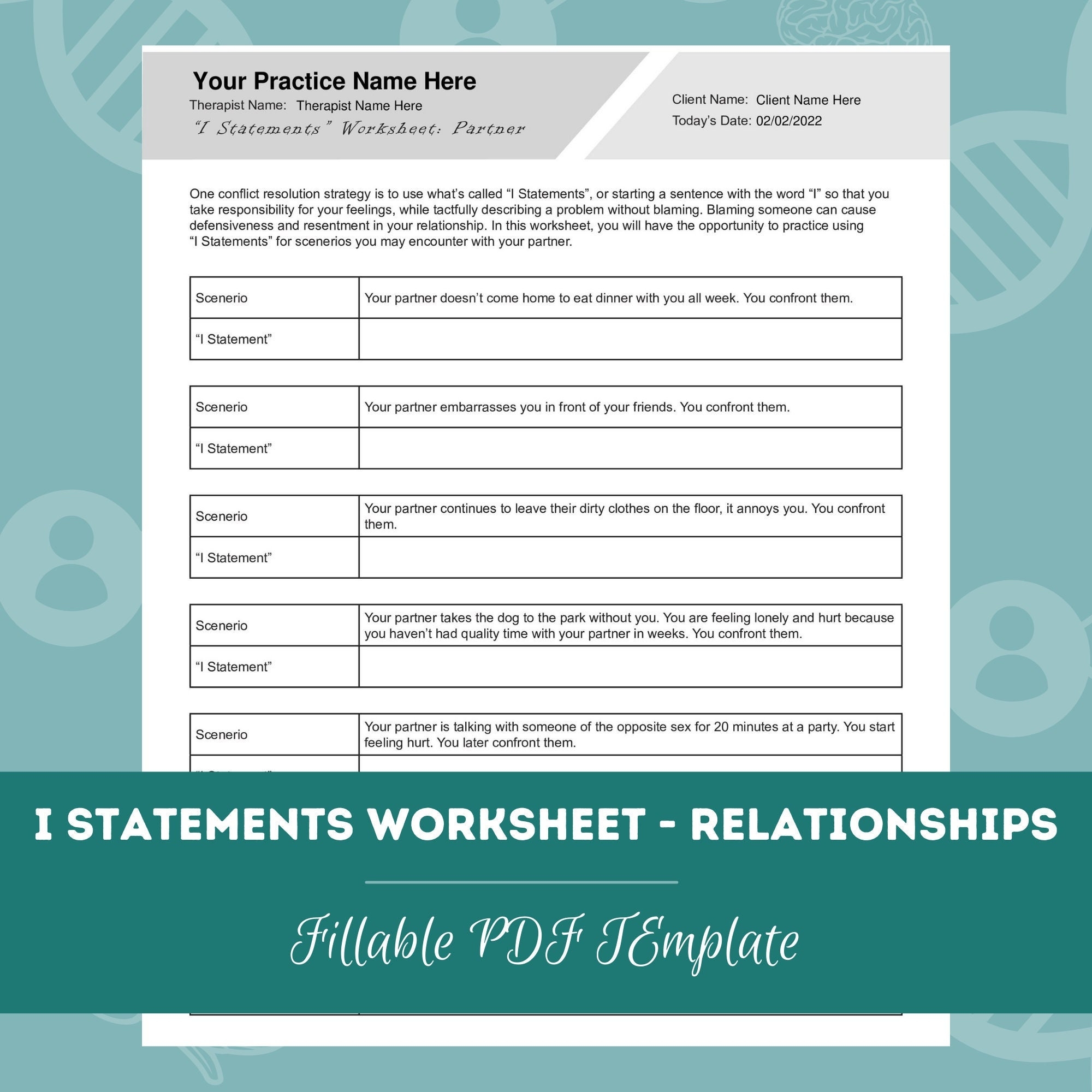 I Statements Worksheet For Relationships Editable Fillable PDF Template For Counselors Psychologists Social Workers Therapists Etsy I Statements Worksheet For Relationships Editable Fillable PDF Template For Counselors Psychologists Social Workers Therapists Etsy