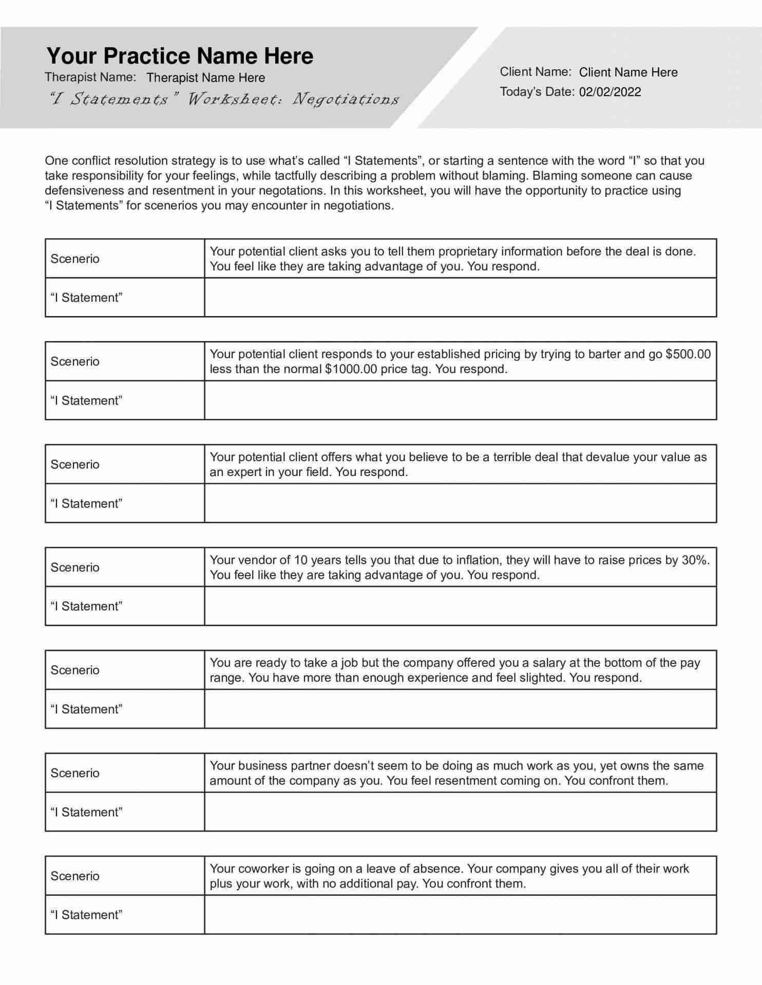 I Statements Worksheets Bundle Editable Fillable Printable PDFs TherapyByPro I Statements Worksheets Bundle Editable Fillable Printable PDFs TherapyByPro