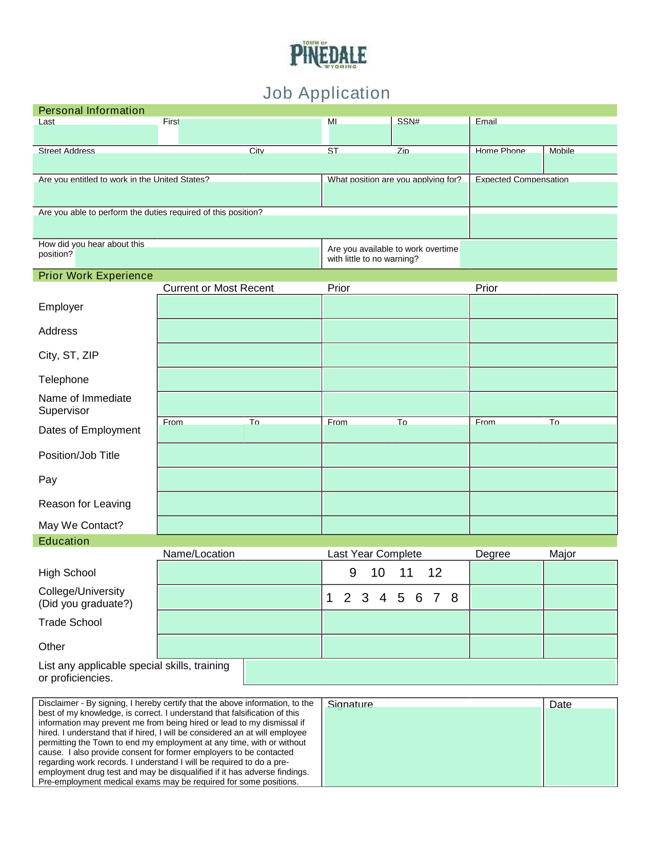Job Application