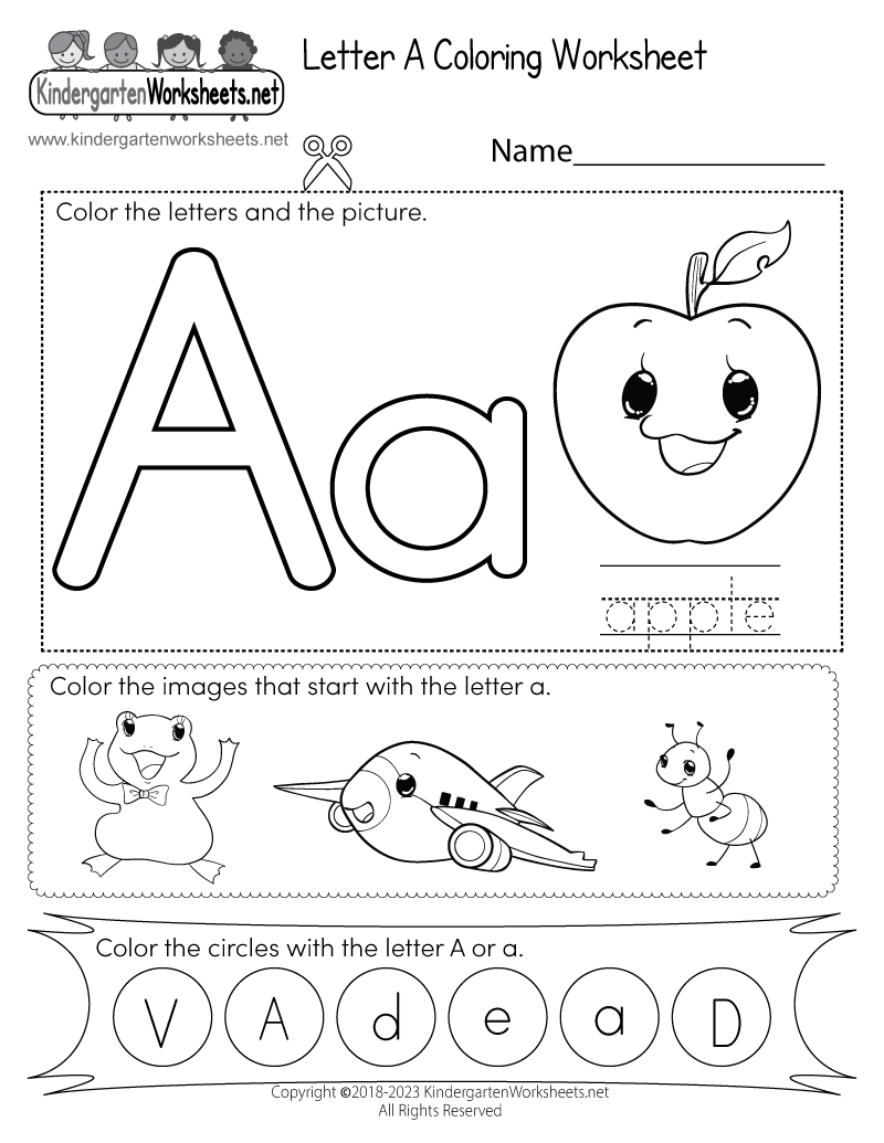 Letter A Coloring Worksheet Free Printable PDF Letter A Coloring Worksheet Free Printable PDF