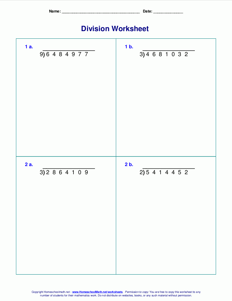 Long Division Worksheets For Grades 4 6 Long Division Worksheets For Grades 4 6